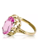 Or jaune 14 carats Améthyste Anneau Artisanat vintage vrc134y